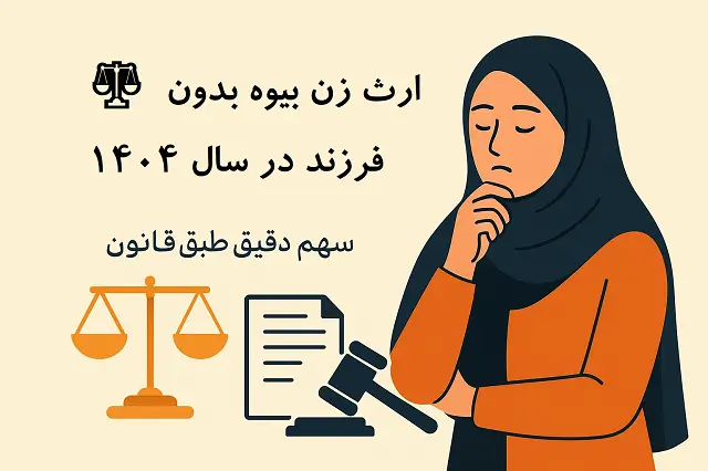 ⚖️ ارث زن بیوه بدون فرزند در سال ۱۴۰۴ | سهم دقیق طبق قانون
