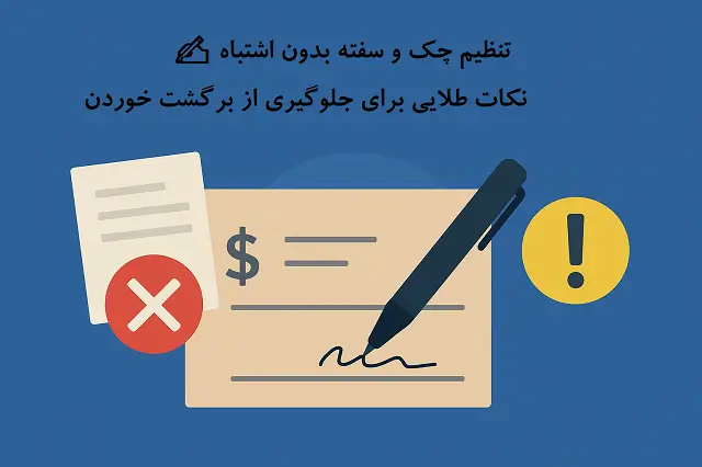 ✍️ تنظیم چک و سفته بدون اشتباه | نکات طلایی برای جلوگیری از برگشت خوردن